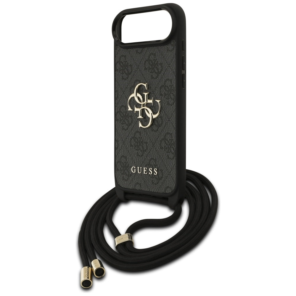 Калъф за Apple iPhone 17 Air, Guess, Crossbody Cord 4G Big Log, Черен