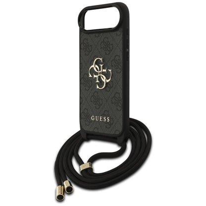Калъф за Apple iPhone 17 Air, Guess, Crossbody Cord 4G Big Log, Черен
