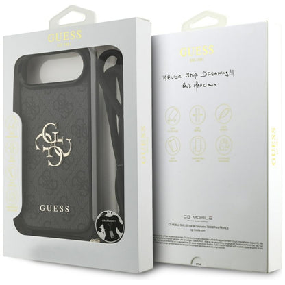 Калъф за Apple iPhone 17 Air, Guess, Crossbody Cord 4G Big Log, Черен