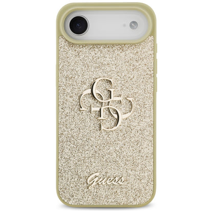 Калъф за Apple iPhone 17 Air, Guess, Fixed Glitter Big 4G, Златист