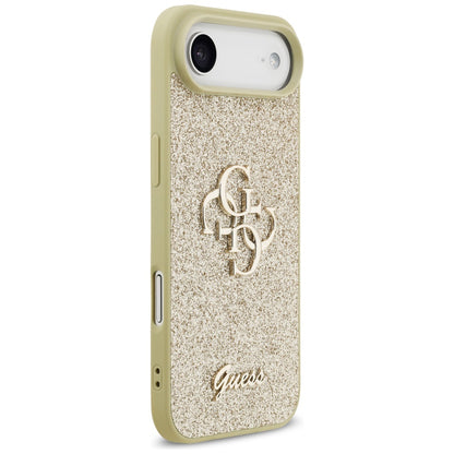 Калъф за Apple iPhone 17 Air, Guess, Fixed Glitter Big 4G, Златист