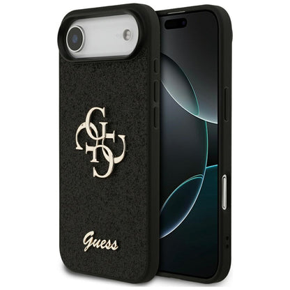 Калъф за Apple iPhone 17 Air, Guess, Fixed Glitter Big 4G, Черен