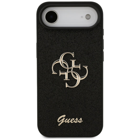 Калъф за Apple iPhone 17 Air, Guess, Fixed Glitter Big 4G, Черен