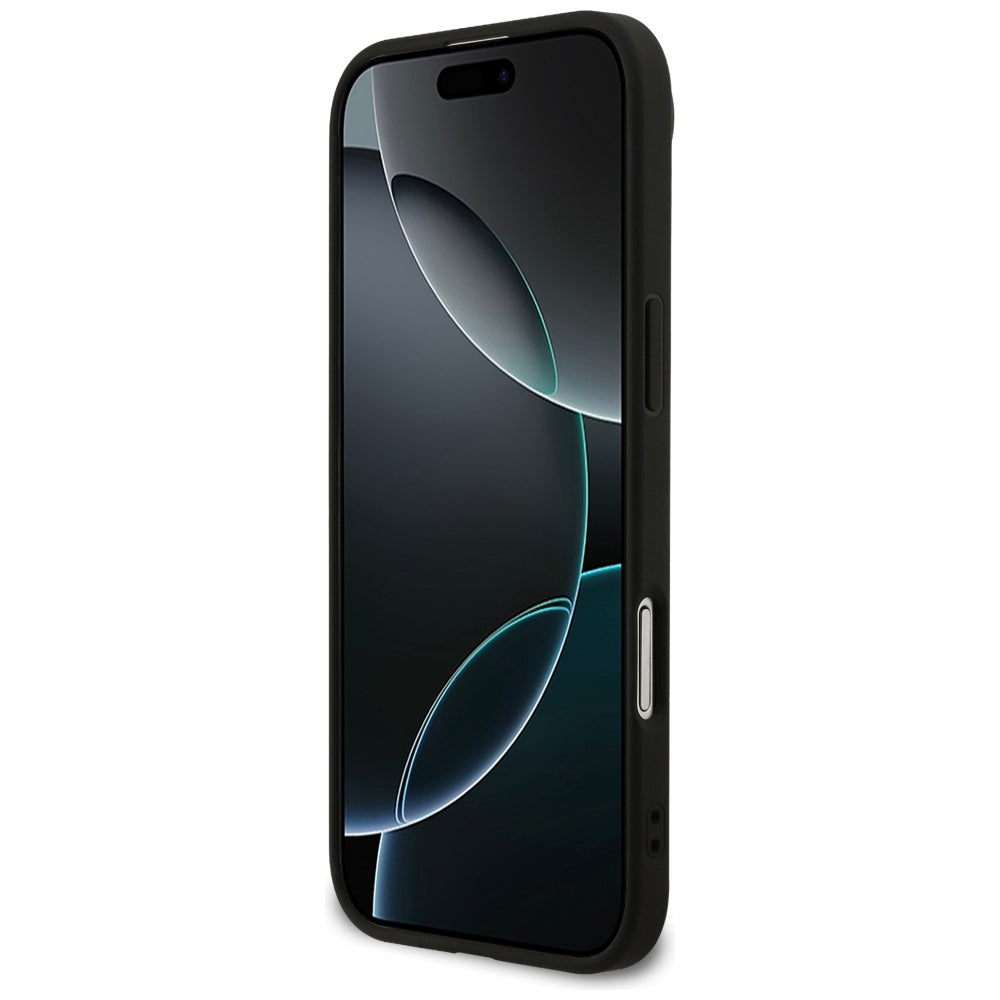 Калъф за Apple iPhone 17 Air, Guess, Fixed Glitter Big 4G, Черен