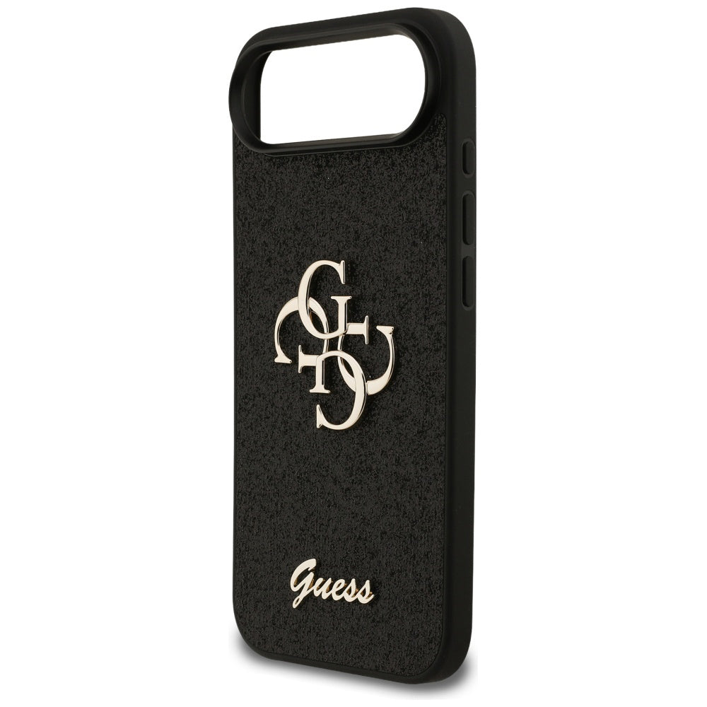 Калъф за Apple iPhone 17 Air, Guess, Fixed Glitter Big 4G, Черен
