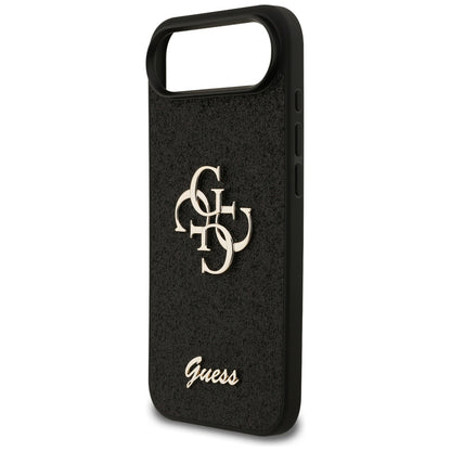Калъф за Apple iPhone 17 Air, Guess, Fixed Glitter Big 4G, Черен