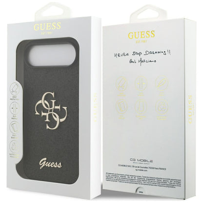 Калъф за Apple iPhone 17 Air, Guess, Fixed Glitter Big 4G, Черен