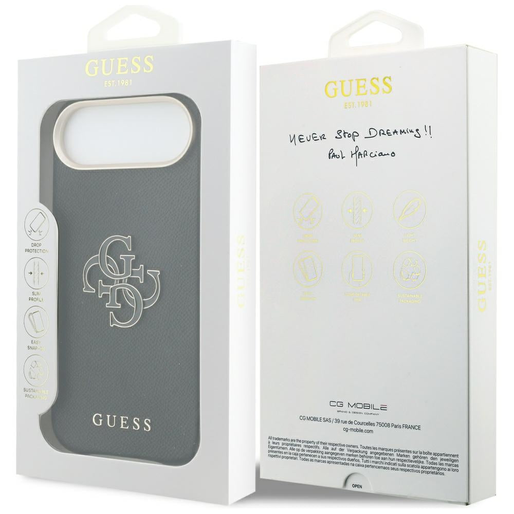 Калъф за Apple iPhone 17 Air, Guess, Resin Logo, Черен