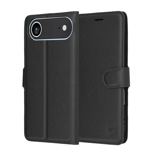 Калъф за Apple iPhone 17 Air, Techsuit, Leather Folio, Черен