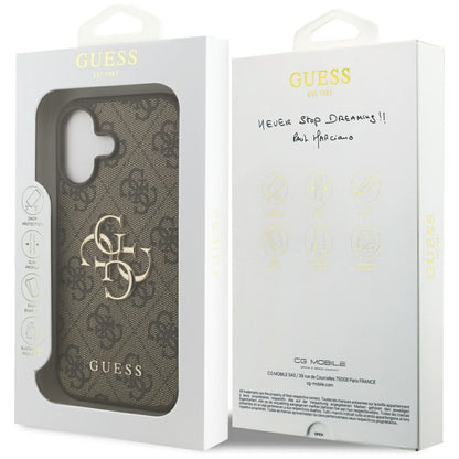 Калъф за Apple iPhone 17, Guess, 4G Big Logo, Кафяв