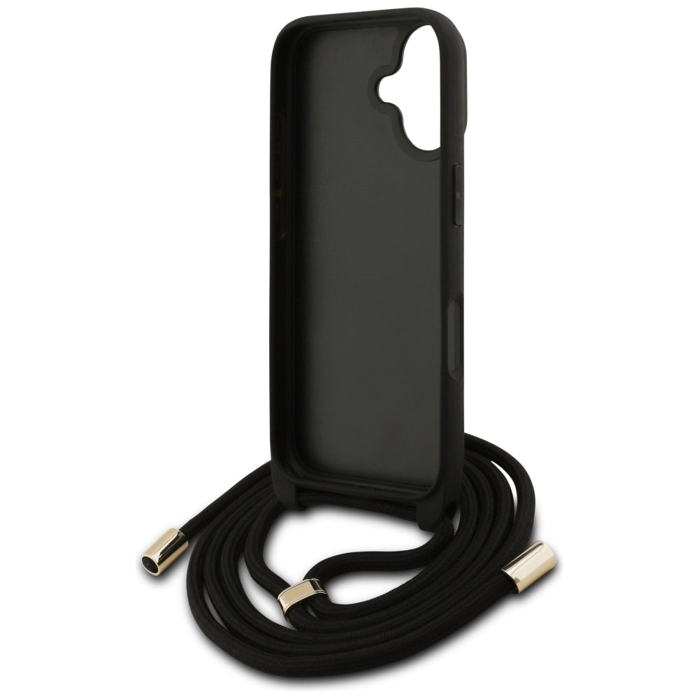 Калъф за Apple iPhone 17, Guess, 4G CBDY Big Logo with Cord Strap, Кафяв
