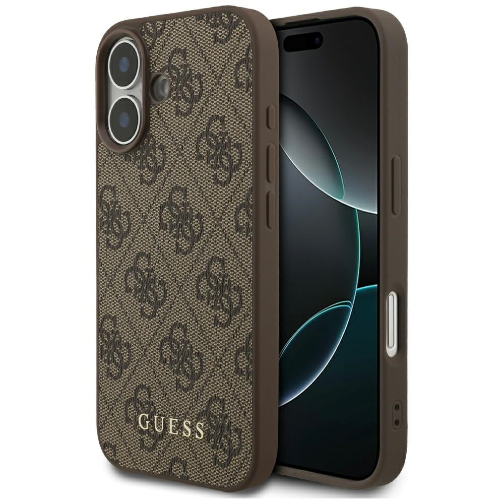 Калъф за Apple iPhone 17, Guess, 4G Classic, Кафяв