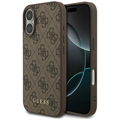 Калъф за Apple iPhone 17, Guess, 4G Classic, Кафяв