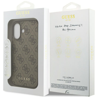 Калъф за Apple iPhone 17, Guess, 4G Classic, Кафяв