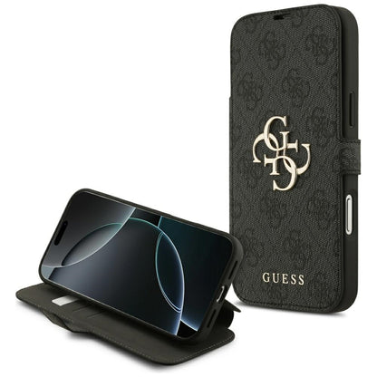 Калъф за Apple iPhone 17, Guess, 4G Metal Logo, Черен