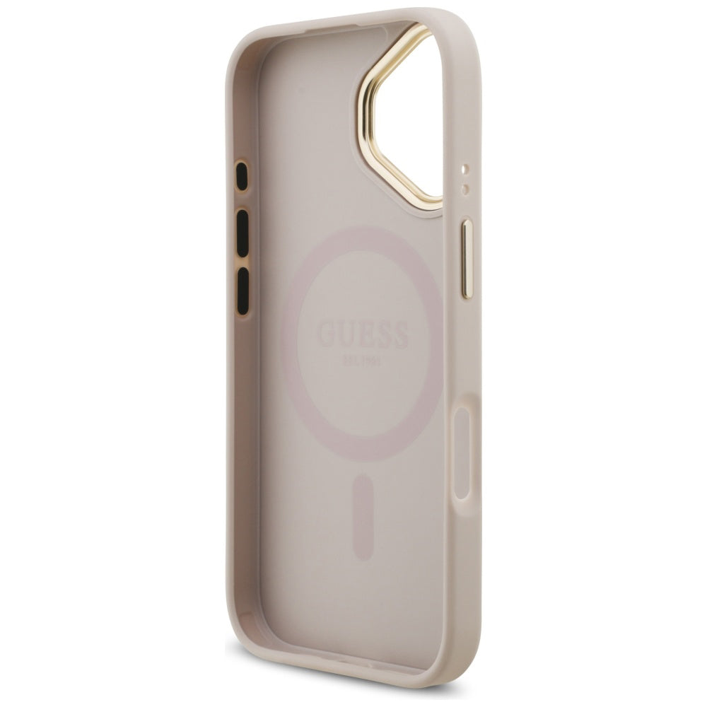 Калъф за Apple iPhone 17, Guess, 4G Strass Logo and Big Strap, Розов