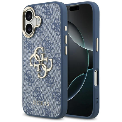 Калъф за Apple iPhone 17, Guess, Big 4G Logo Classic, Златисто-син