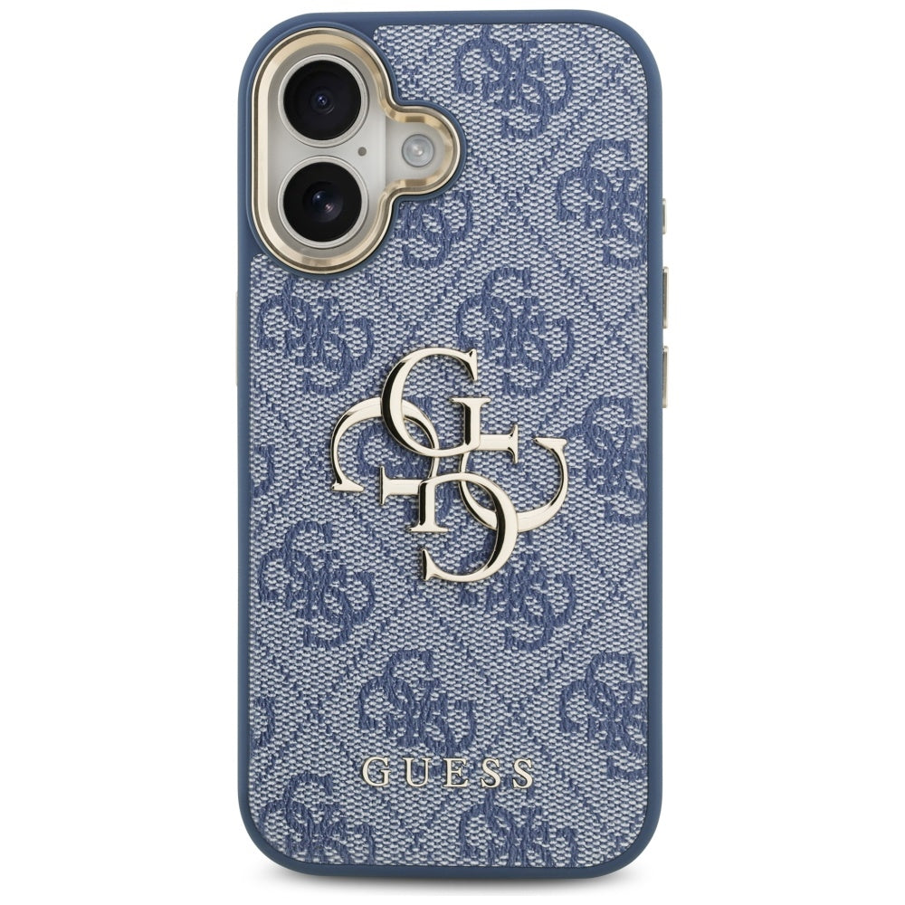 Калъф за Apple iPhone 17, Guess, Big 4G Logo Classic, Златисто-син