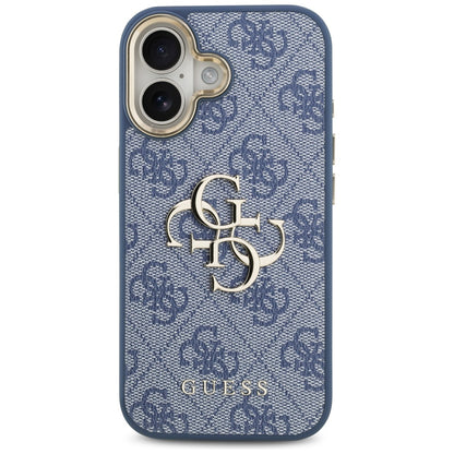 Калъф за Apple iPhone 17, Guess, Big 4G Logo Classic, Златисто-син