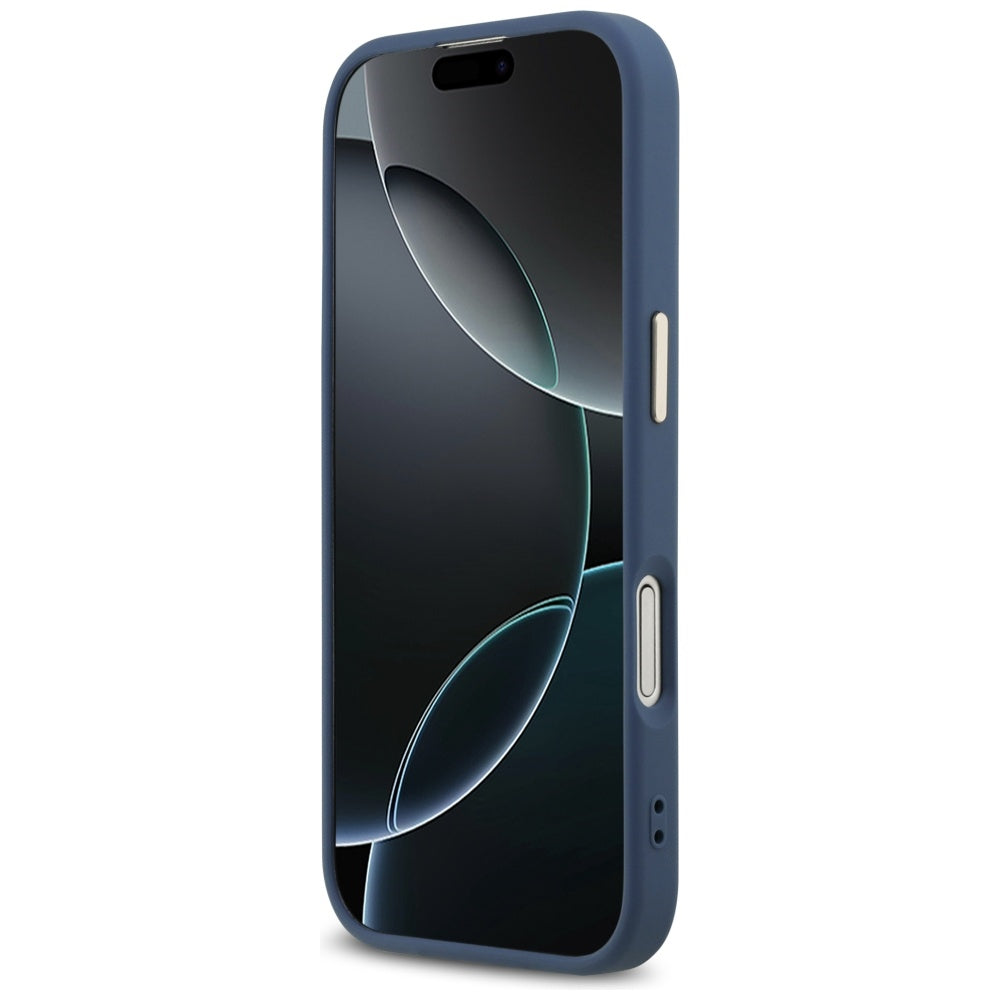 Калъф за Apple iPhone 17, Guess, Big 4G Logo Classic, Златисто-син