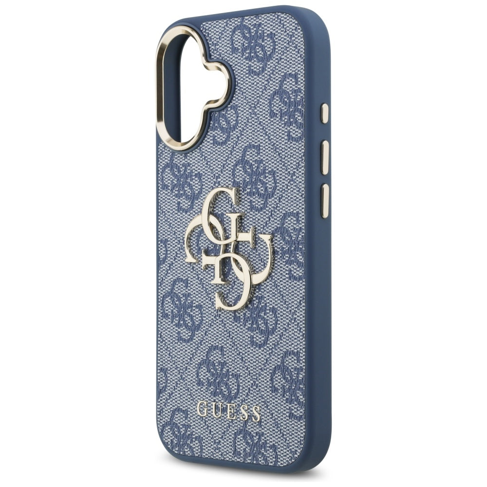 Калъф за Apple iPhone 17, Guess, Big 4G Logo Classic, Златисто-син