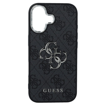 Калъф за Apple iPhone 17, Guess, Big 4G Logo Classic, Черно Сребрист