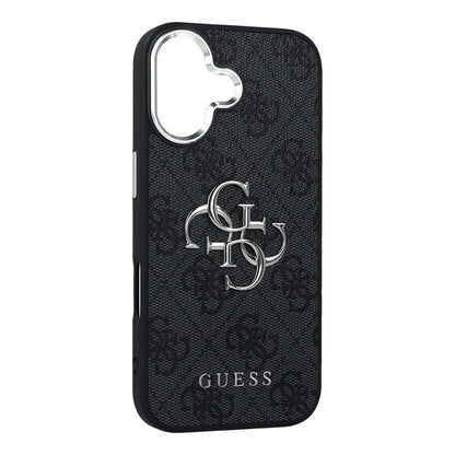 Калъф за Apple iPhone 17, Guess, Big 4G Logo Classic, Черно Сребрист