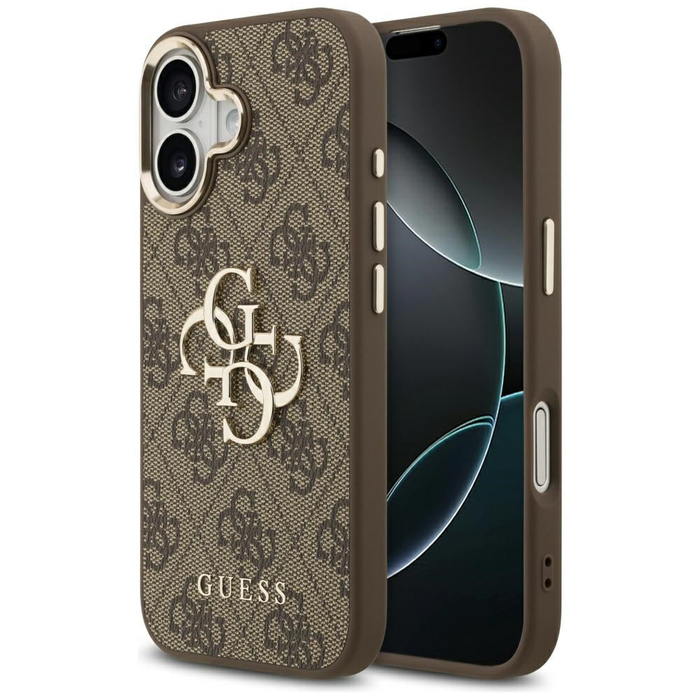 Калъф за Apple iPhone 17, Guess, Big 4G Logo Classic, Златисто-кафяв