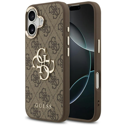 Калъф за Apple iPhone 17, Guess, Big 4G Logo Classic, Златисто-кафяв