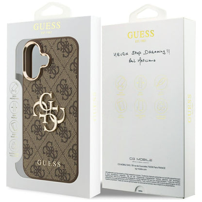 Калъф за Apple iPhone 17, Guess, Big 4G Logo Classic, Златисто-кафяв