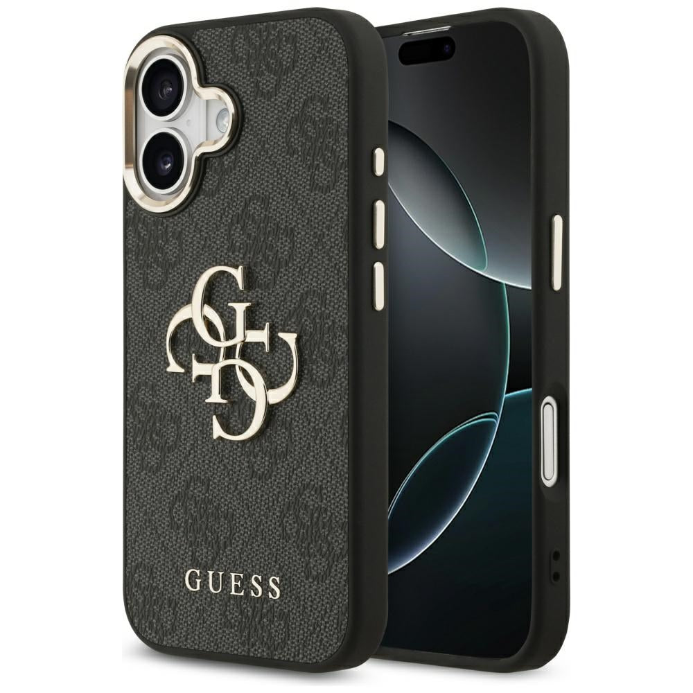Калъф за Apple iPhone 17, Guess, Big 4G Logo Classic, Черно Златен