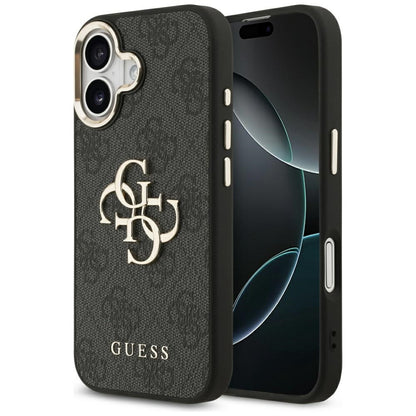 Калъф за Apple iPhone 17, Guess, Big 4G Logo Classic, Черно Златен