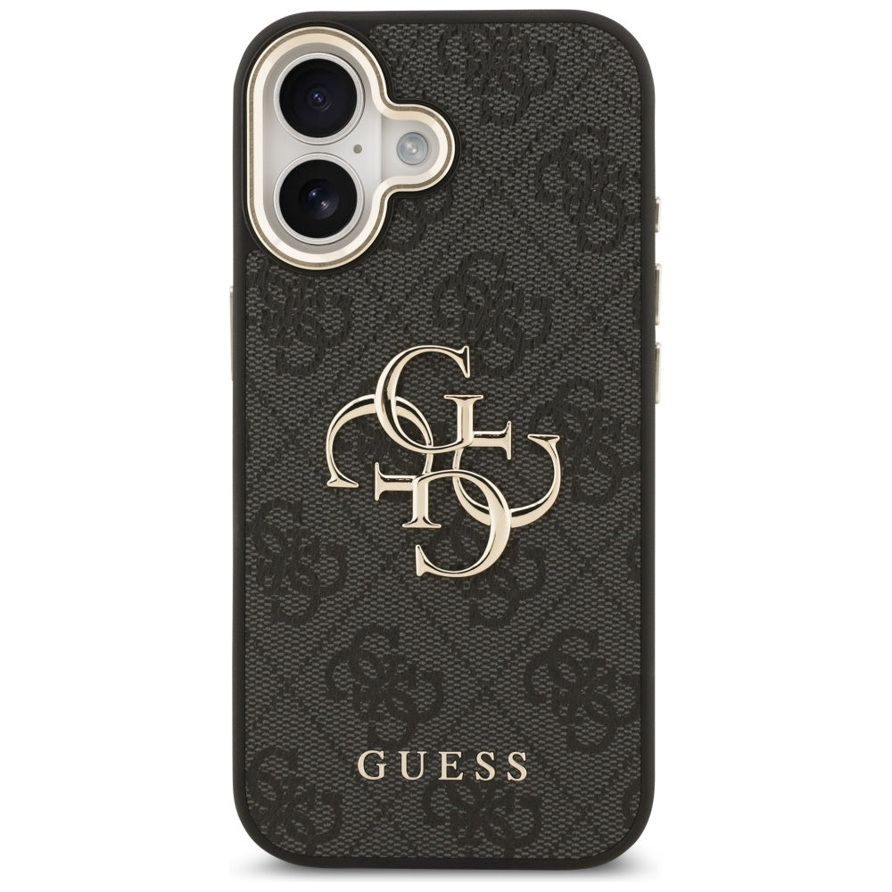 Калъф за Apple iPhone 17, Guess, Big 4G Logo Classic, Черно Златен