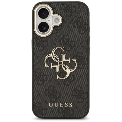 Калъф за Apple iPhone 17, Guess, Big 4G Logo Classic, Черно Златен