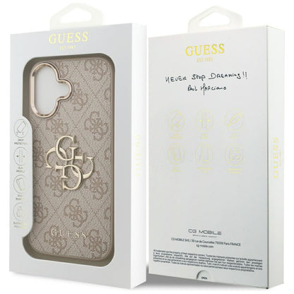 Калъф за Apple iPhone 17, Guess, Big 4G Logo Classic, Розово Злато