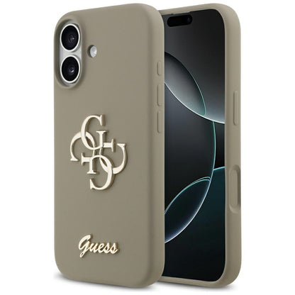 Калъф за Apple iPhone 17, Guess, Big 4G Script, Кафяв