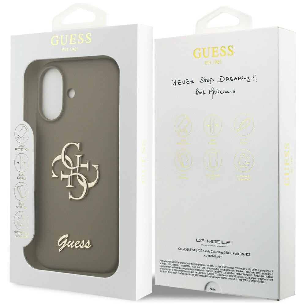 Калъф за Apple iPhone 17, Guess, Big 4G Script, Кафяв