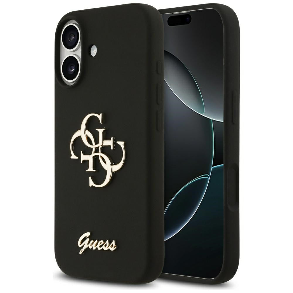 Калъф за Apple iPhone 17, Guess, Big 4G Script, Черен