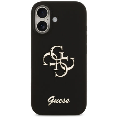 Калъф за Apple iPhone 17, Guess, Big 4G Script, Черен