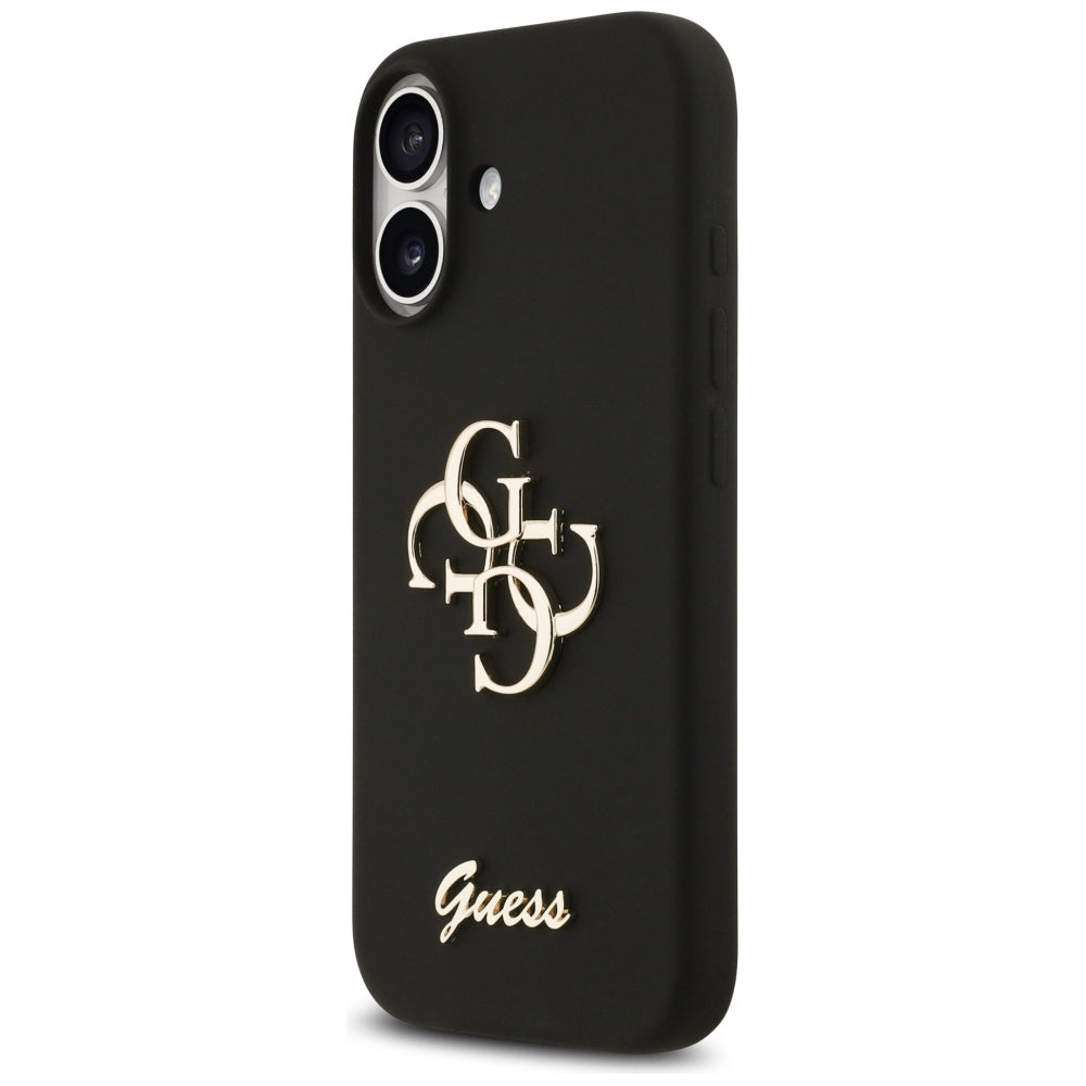 Калъф за Apple iPhone 17, Guess, Big 4G Script, Черен