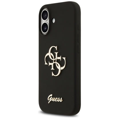 Калъф за Apple iPhone 17, Guess, Big 4G Script, Черен