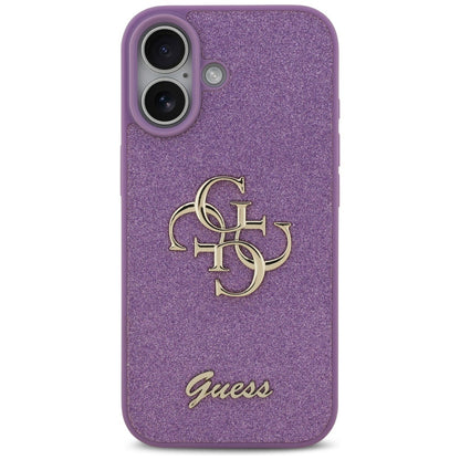 Калъф за Apple iPhone 17, Guess, Fixed Glitter Big 4G, Лилав