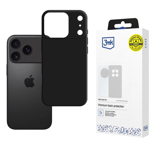 Калъф за Apple iPhone 17 Pro, 3MK, Matt Pro, Черен