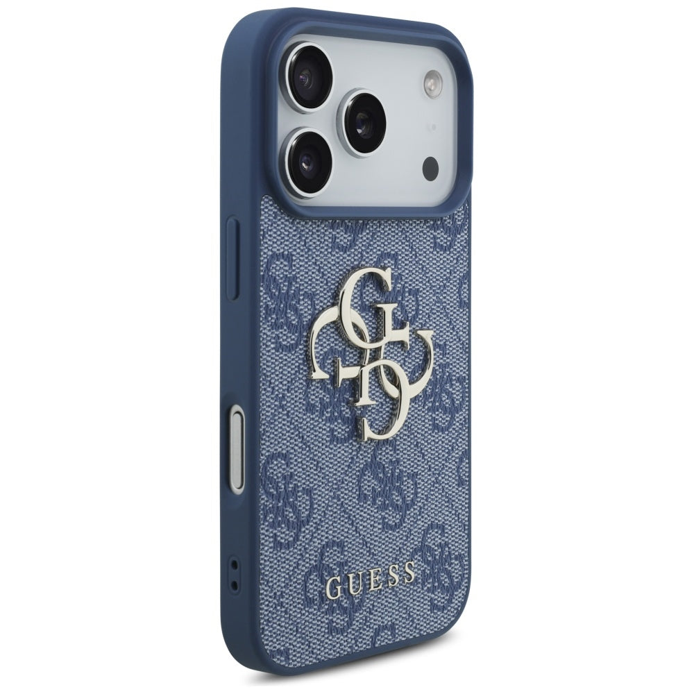 Калъф за Apple iPhone 17 Pro, Guess, 4G Big Logo, Син