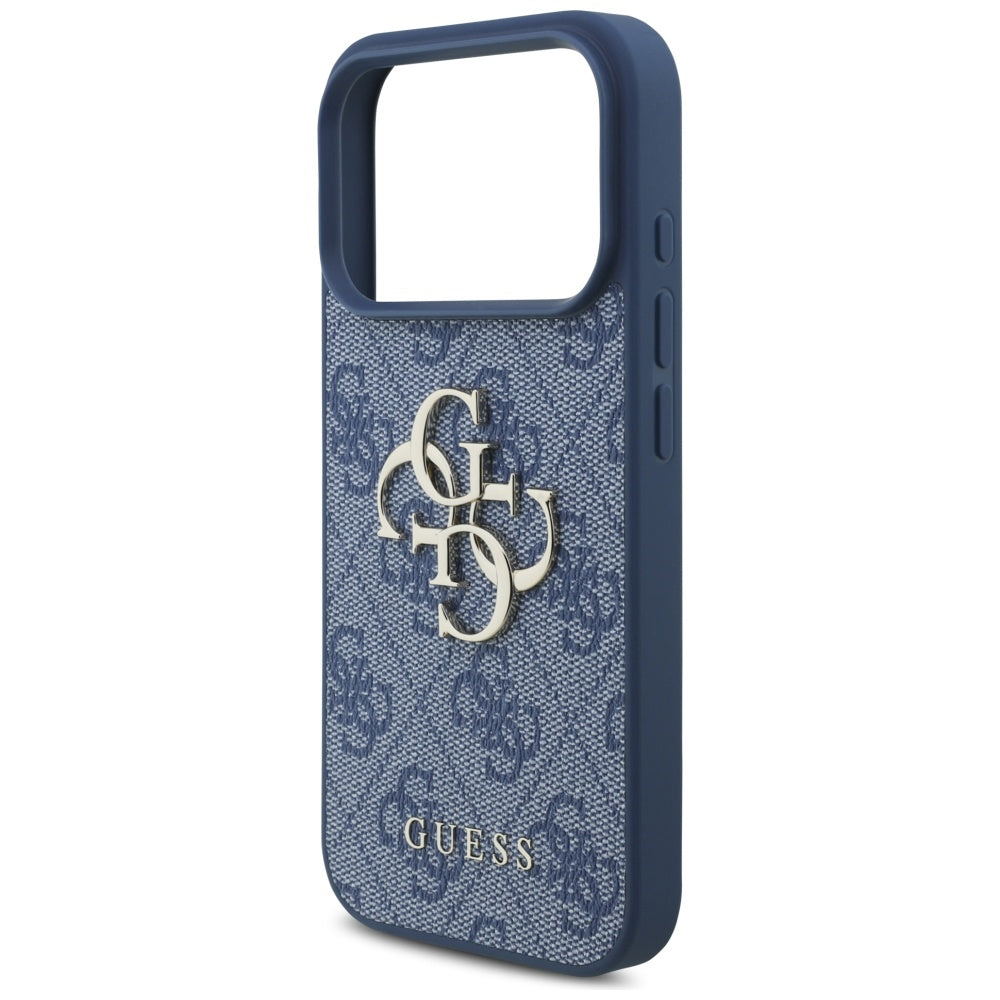 Калъф за Apple iPhone 17 Pro, Guess, 4G Big Logo, Син