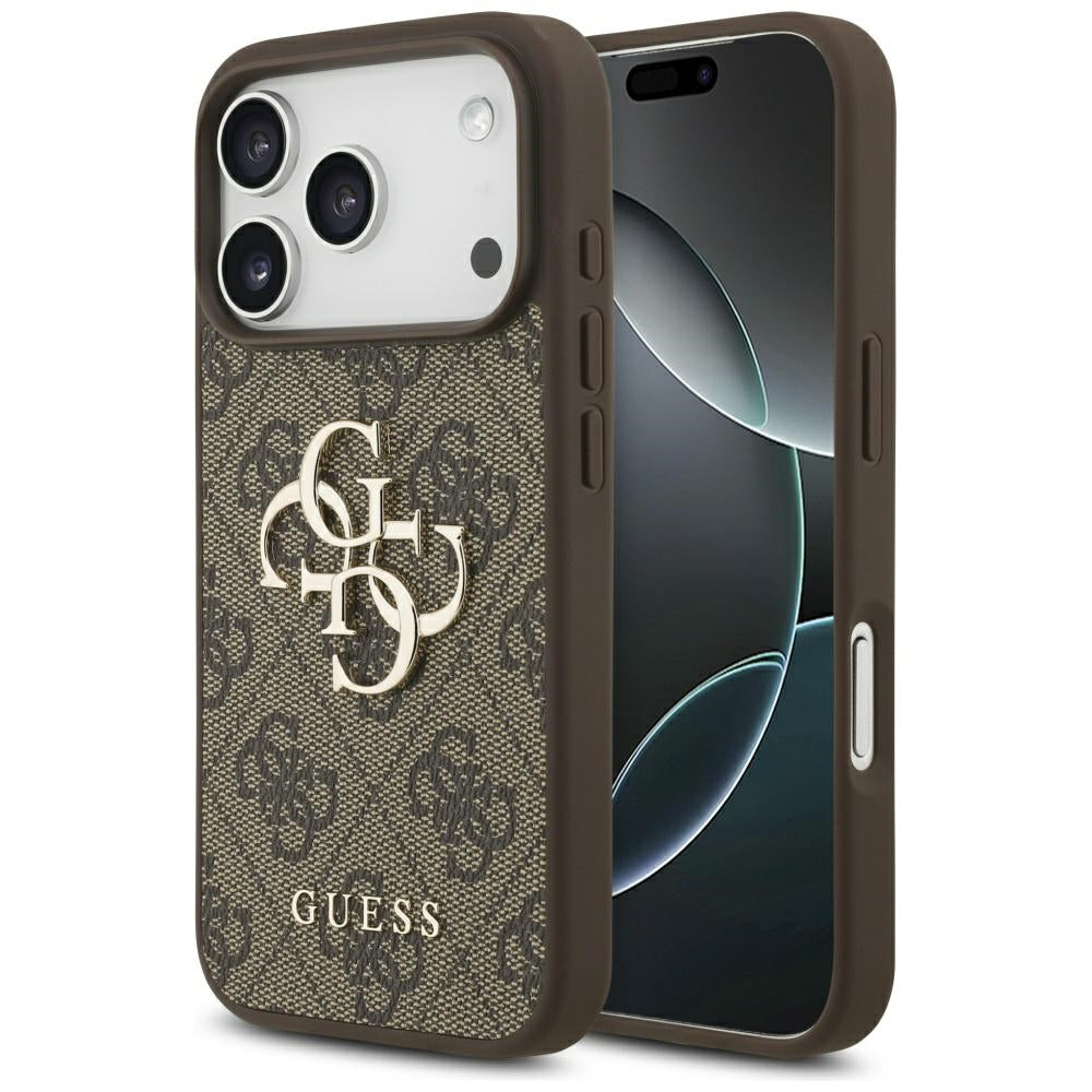 Калъф за Apple iPhone 17 Pro, Guess, 4G Big Logo, Кафяв