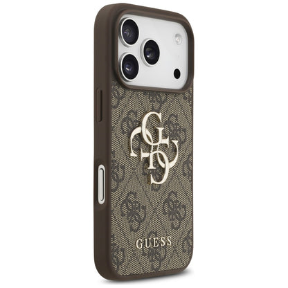 Калъф за Apple iPhone 17 Pro, Guess, 4G Big Logo, Кафяв