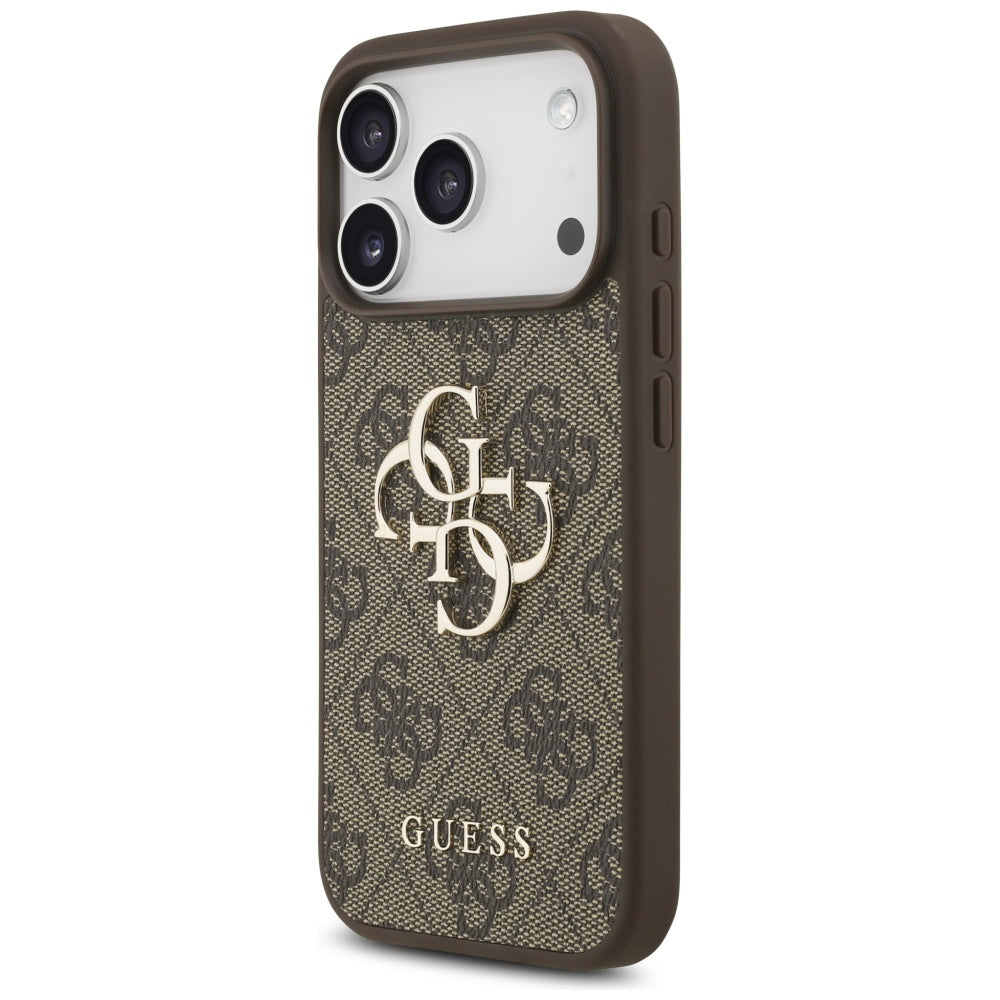 Калъф за Apple iPhone 17 Pro, Guess, 4G Classic Logo with Pearl Strap, Кафяв