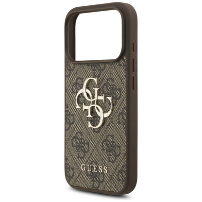 Калъф за Apple iPhone 17 Pro, Guess, 4G Classic Logo with Pearl Strap, Кафяв