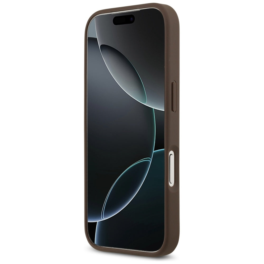 Калъф за Apple iPhone 17 Pro, Guess, 4G Double Card Triangle, Кафяв